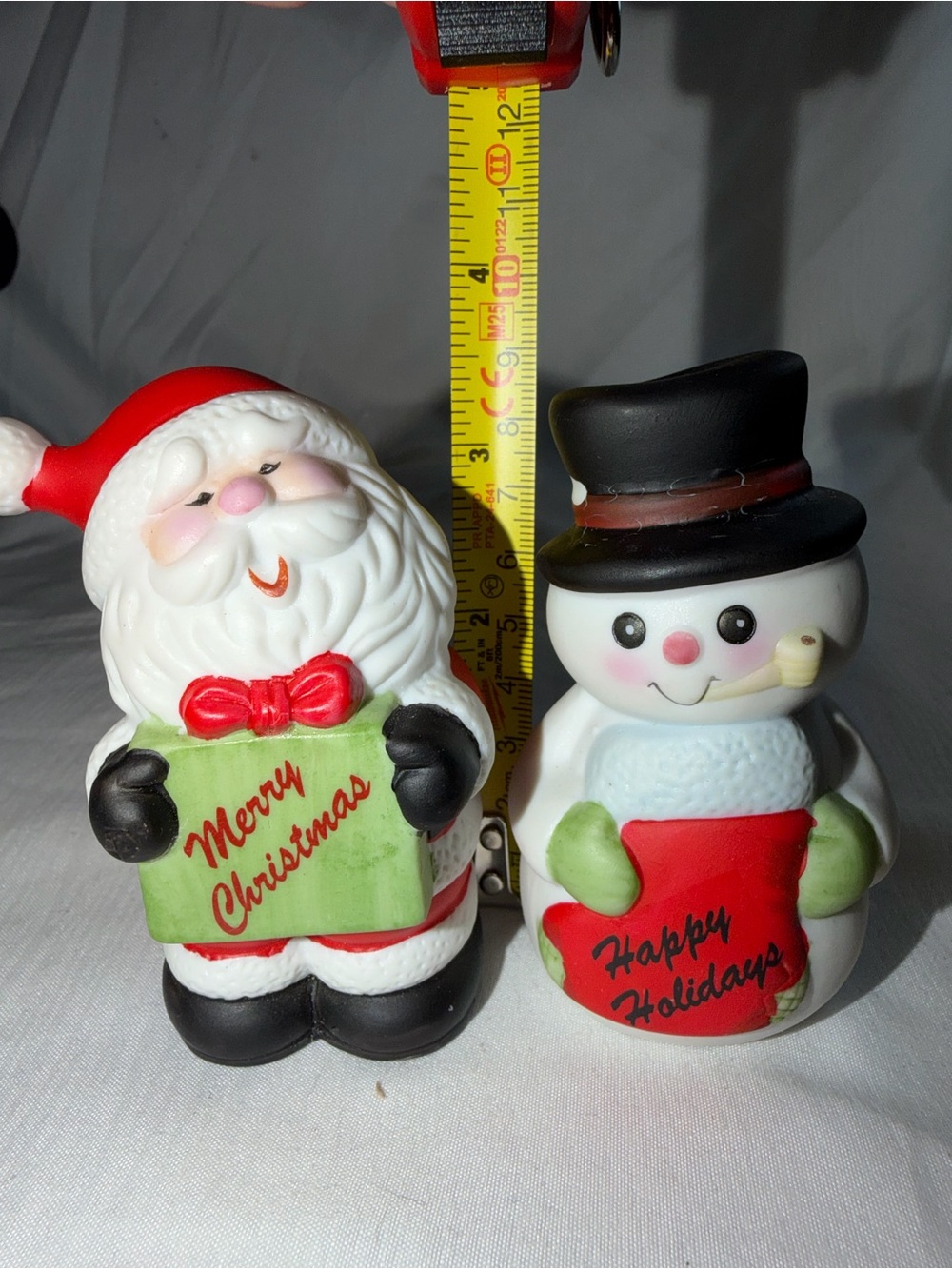 Vintage 1985 Enesco Christmas Santa & Snowman Salt & Pepper Shakers Set - Picture 8 of 8